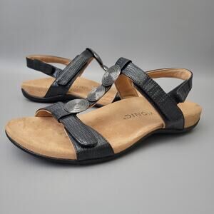 Vionic Womens Farra II Strappy Slingback Sandal Comfort Shoes Black Size 9